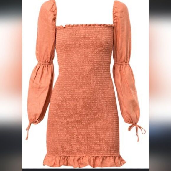 Reformation Linen Red Hilary dress Small - Picture 9 of 14